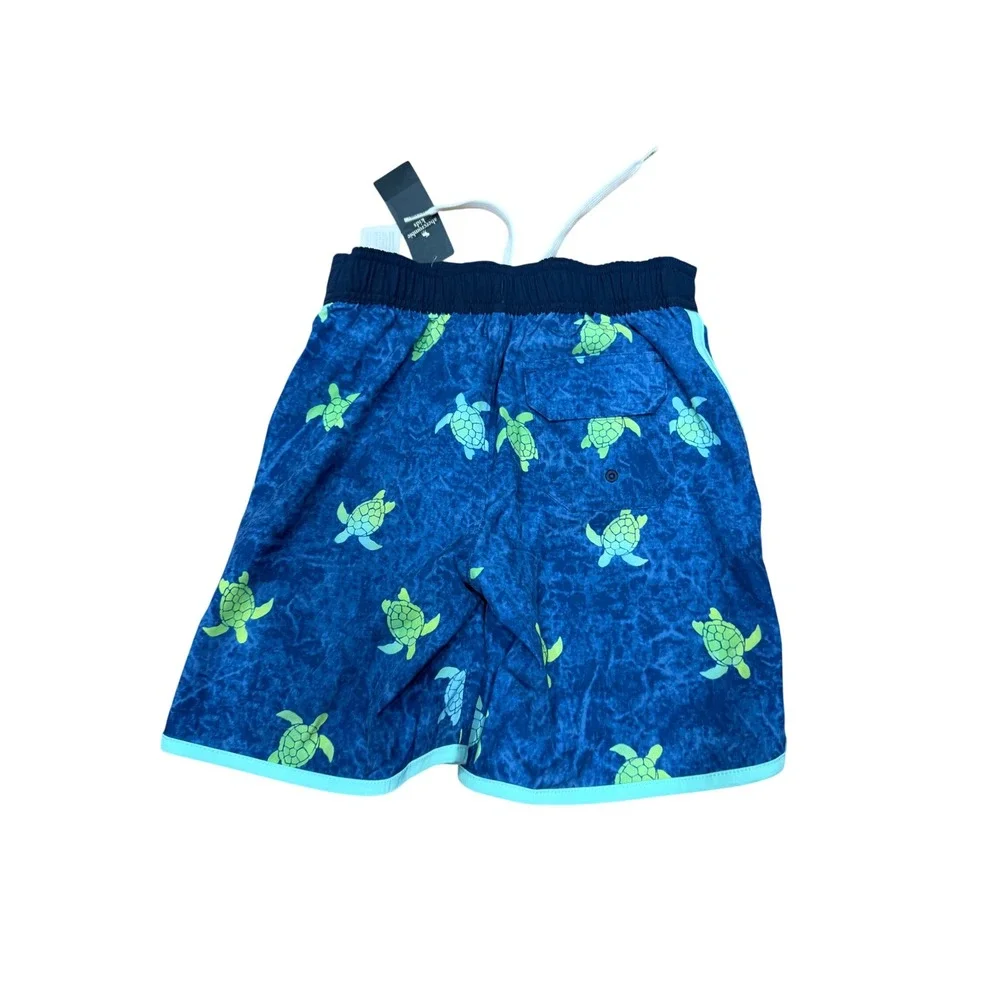 Abercrombie Kids Boys Blue‎ Sea Turtle Swim Trunks Board Shorts Size 7/8 NWT